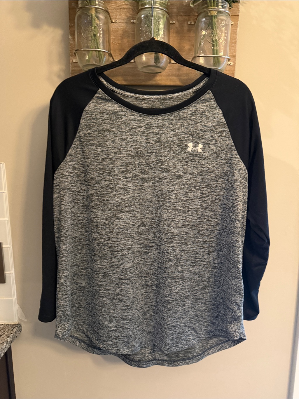 Under Armour Women's Long Sleeve Raglan Tee - Gray & Black
